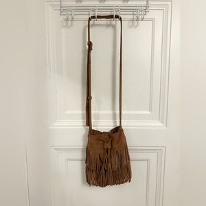 Suede bucket bag